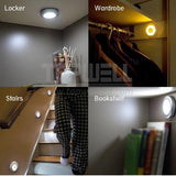 Motion Sensor Light, Cordless Battery-Powered LED Night Light(White - Pack of 3)