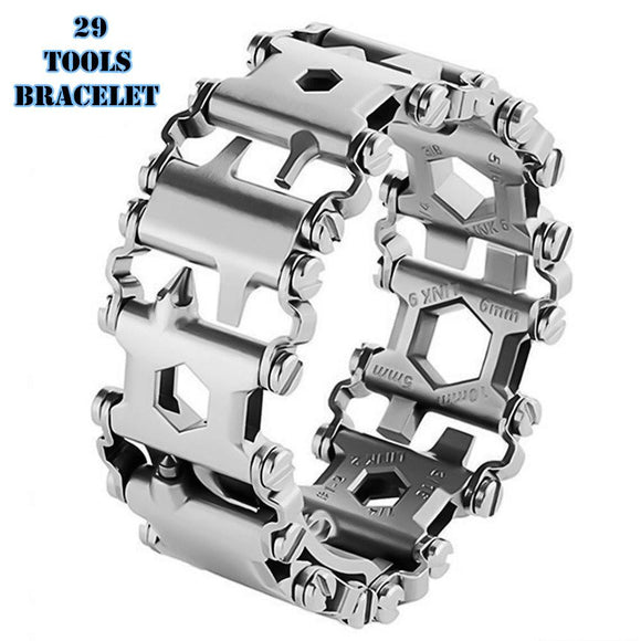 29-in-1 Stainless Steel Multi-Functional Tools Bracelet