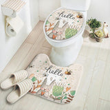 New Cute Cartoon Rabbit Bathroom Set Carpet