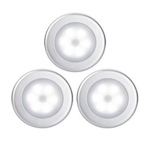 Motion Sensor Light, Cordless Battery-Powered LED Night Light(White - Pack of 3)