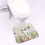 New Cute Cartoon Rabbit Bathroom Set Carpet