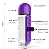 Water Bottle Daily Pill Box