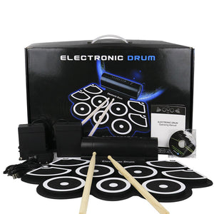 Electronic Roll Up MIDI Drum Kit with Built in Speakers